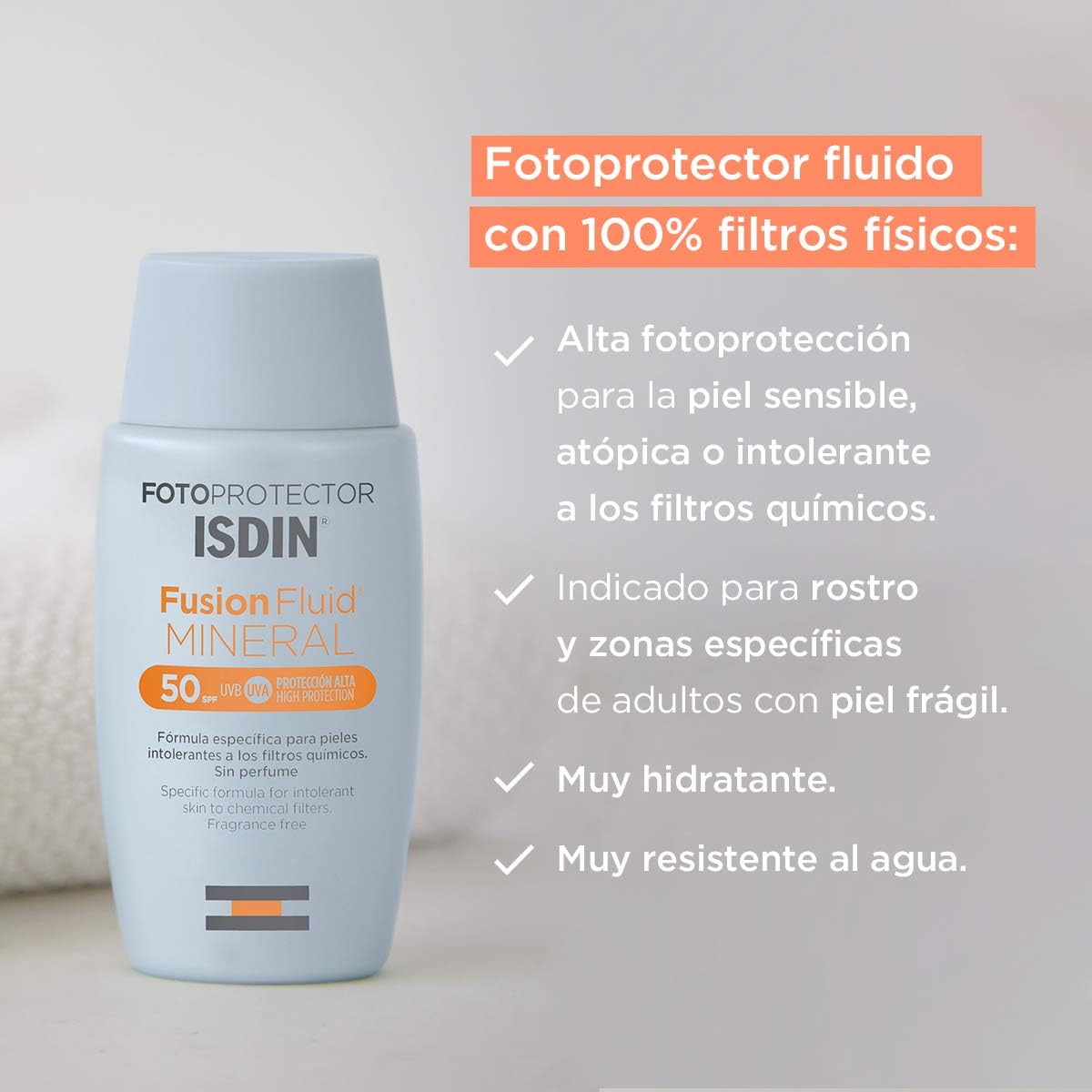 ISDIN Fotoprotector Fusion Fluid Mineral SPF 50 Sunscreen - 50ml 2