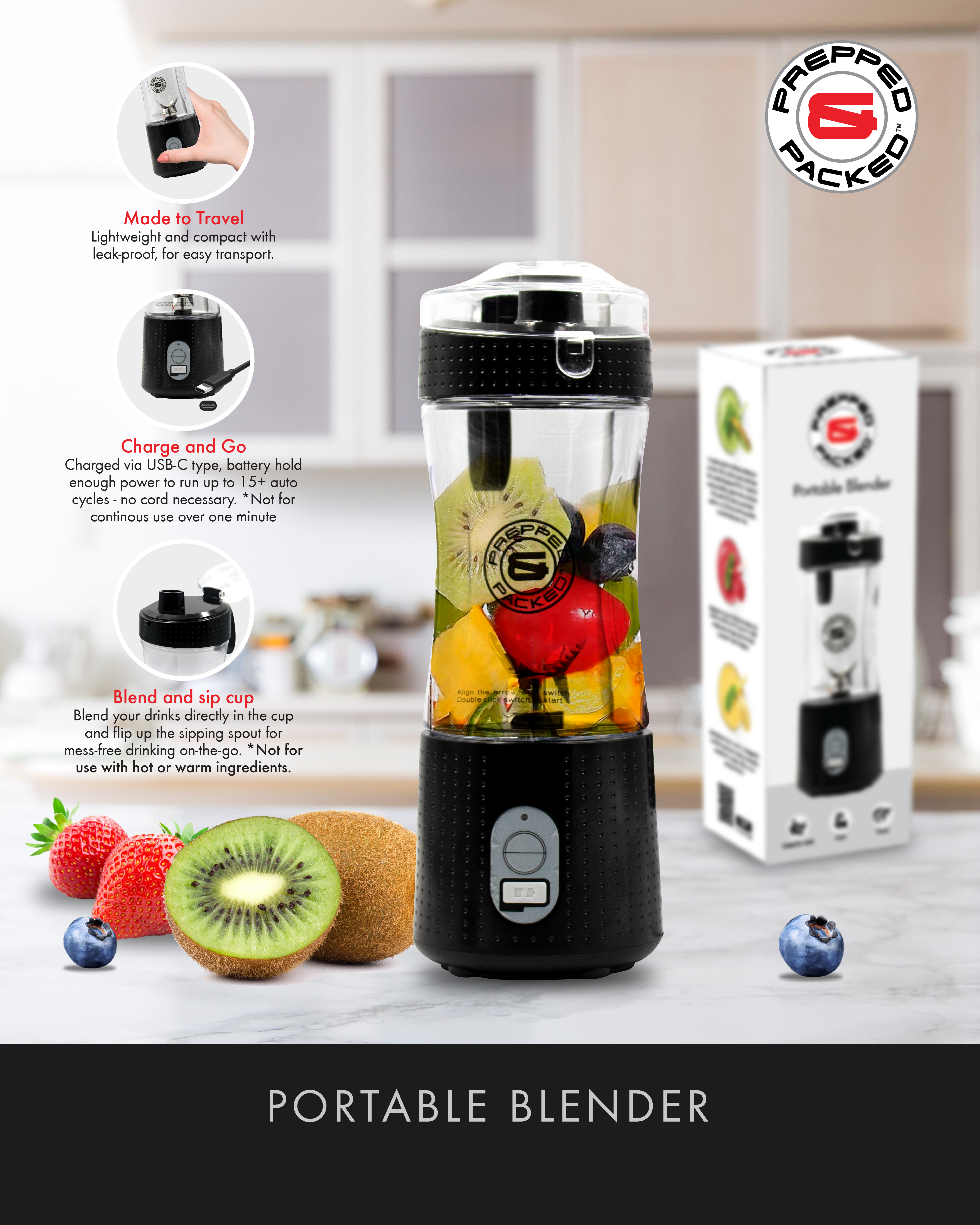 Prepped & Packed Portable Blender 4