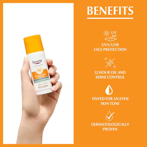 Eucerin Oil Control Tinted Sun Gel Cream Medium 50ml 3