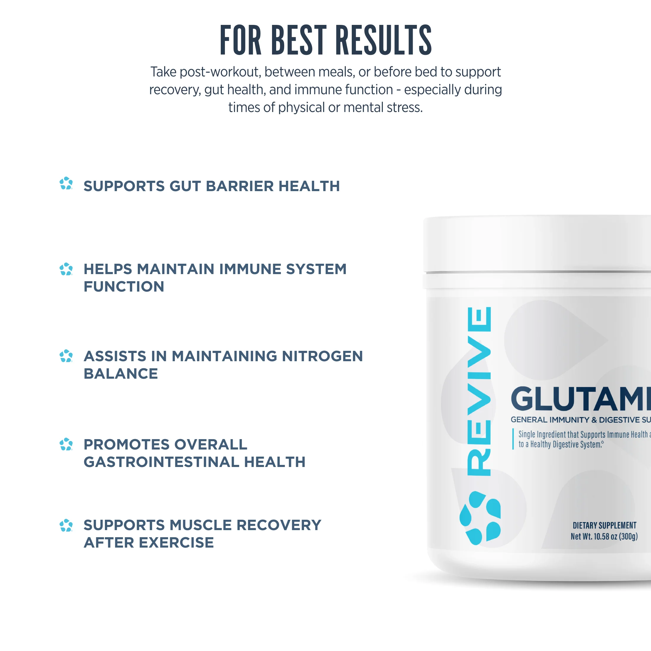 Revive Glutamine Powder 300g Unflavoured 3