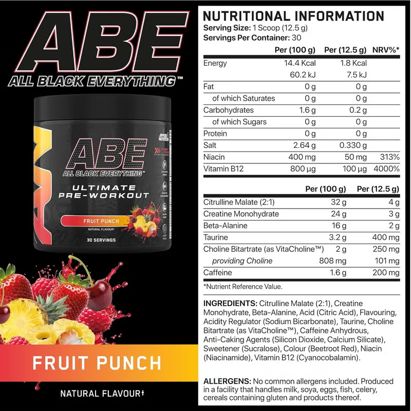 Applied Nutrition ABE Ultimate Pre Workout, Fruit Punch, 30 Serving 3