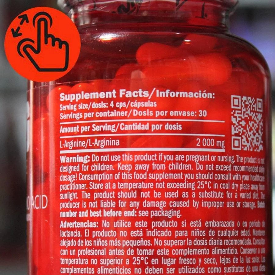 Amix ARG Arginine 500mg - 120 Capsules 2
