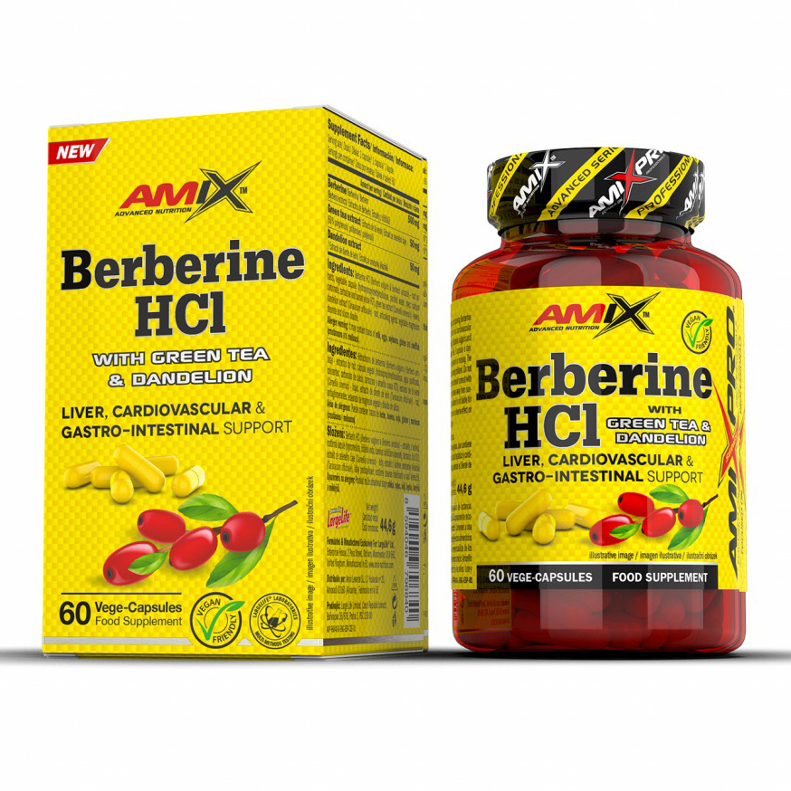 Amix Berberine HCl with GreenTea & Dandelion 60 Caps 2