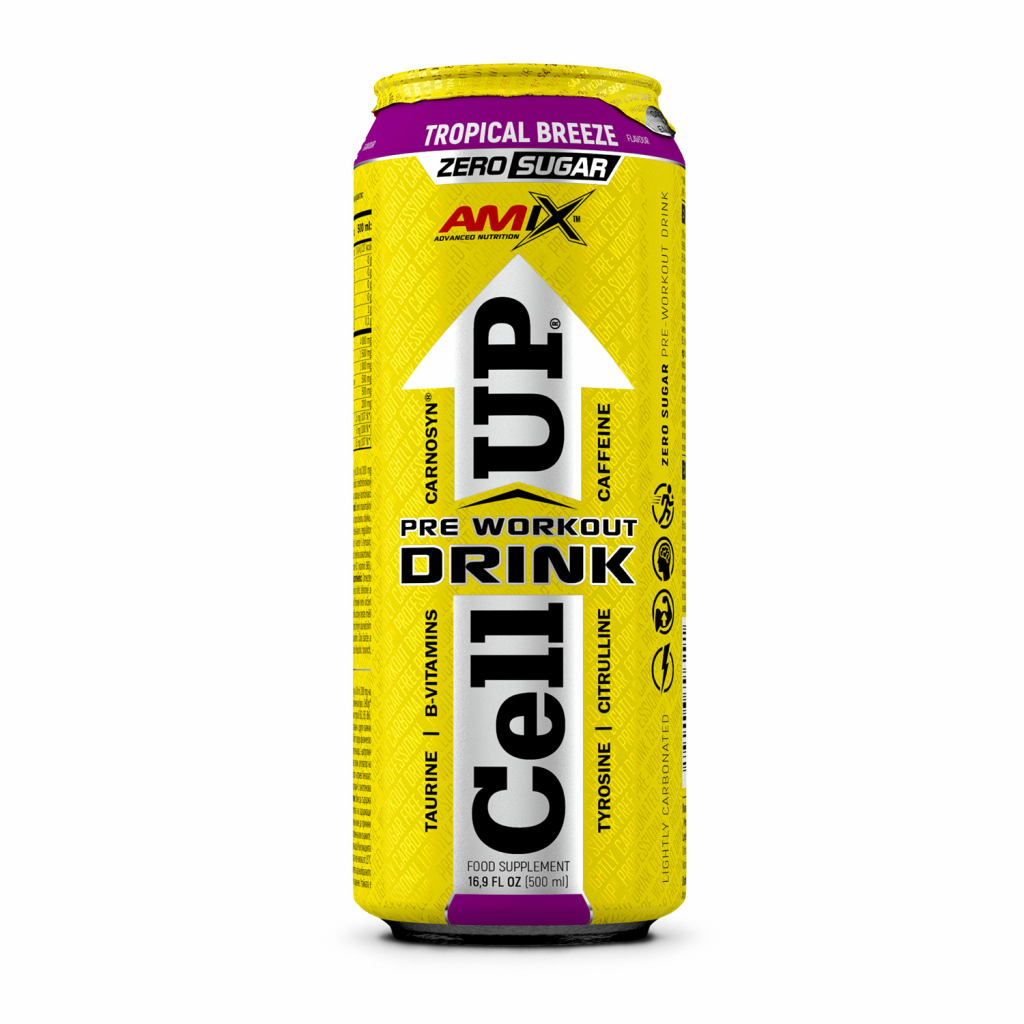 Amix CellUP PreWorkout Drink Tropical Breeze Flavor - 500ml x 12pcs 4