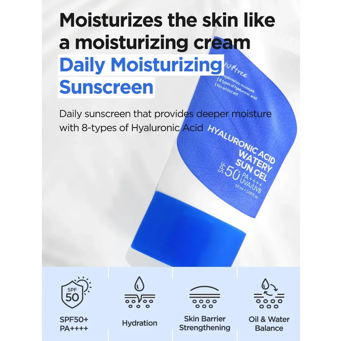 ISNTREE Hyaluronic Acid Watery Sun Gel SPF50+ PA+ 50ml 5