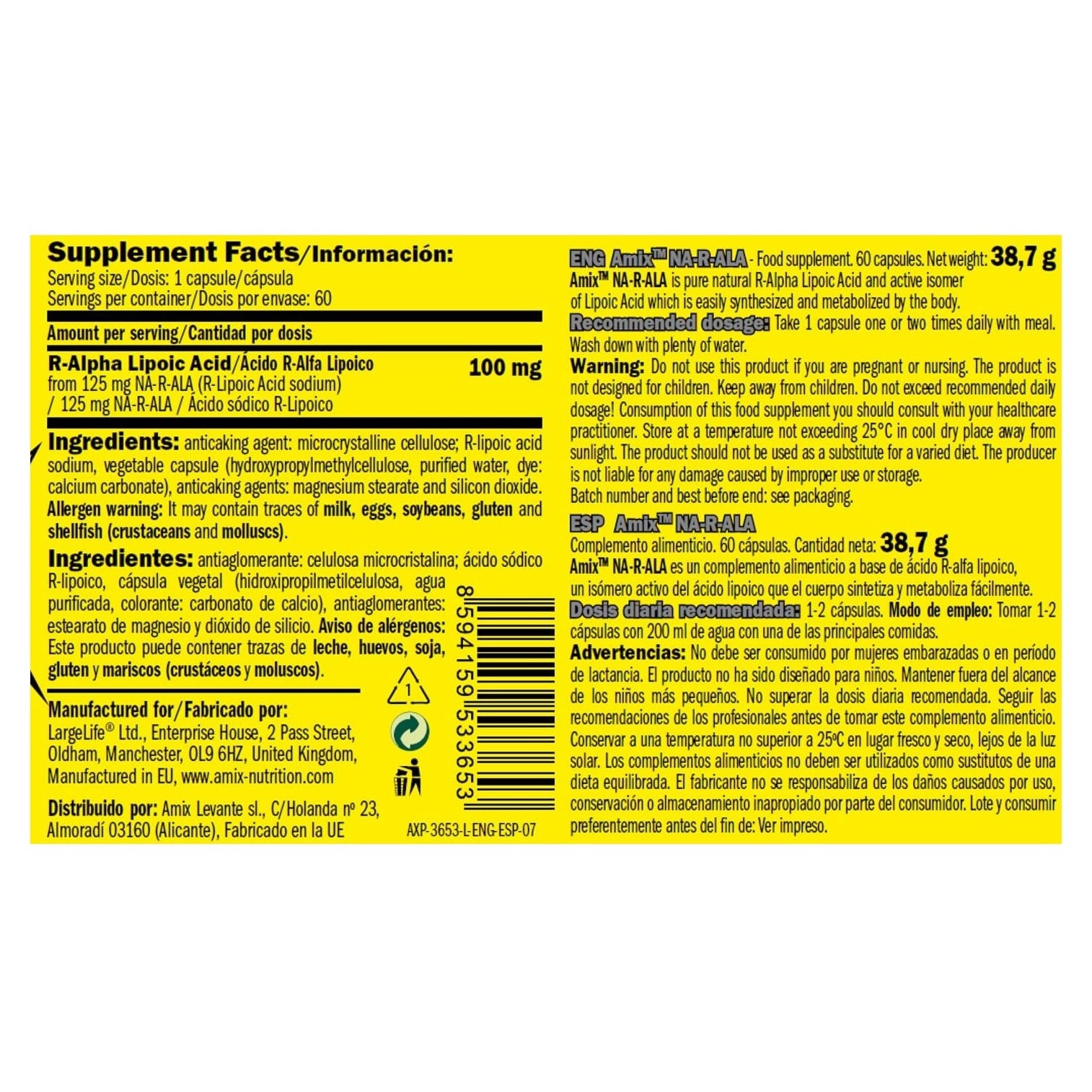Amix NA-R-ALA - 60 Vege Capsules 2