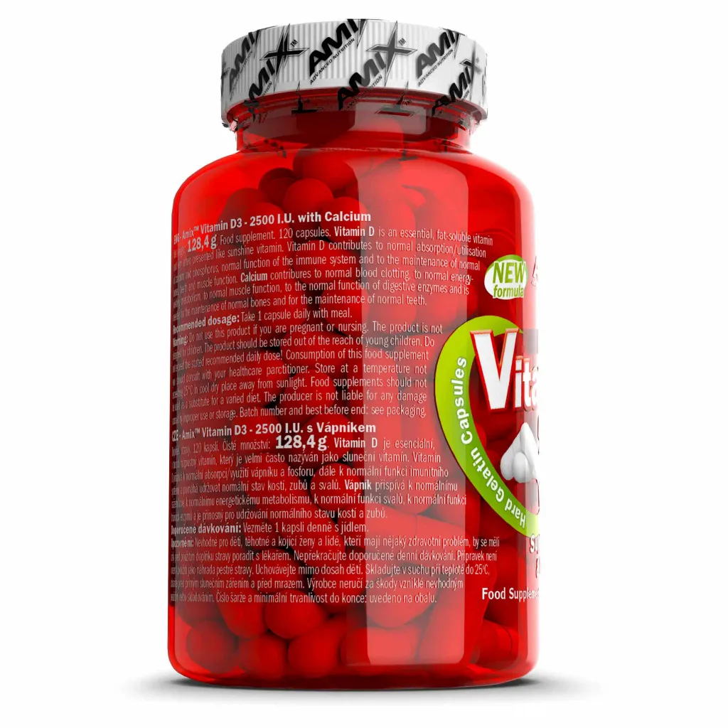 Amix Super Vitamin D3 2500I.U. with Calcium - 120 Capsules 2