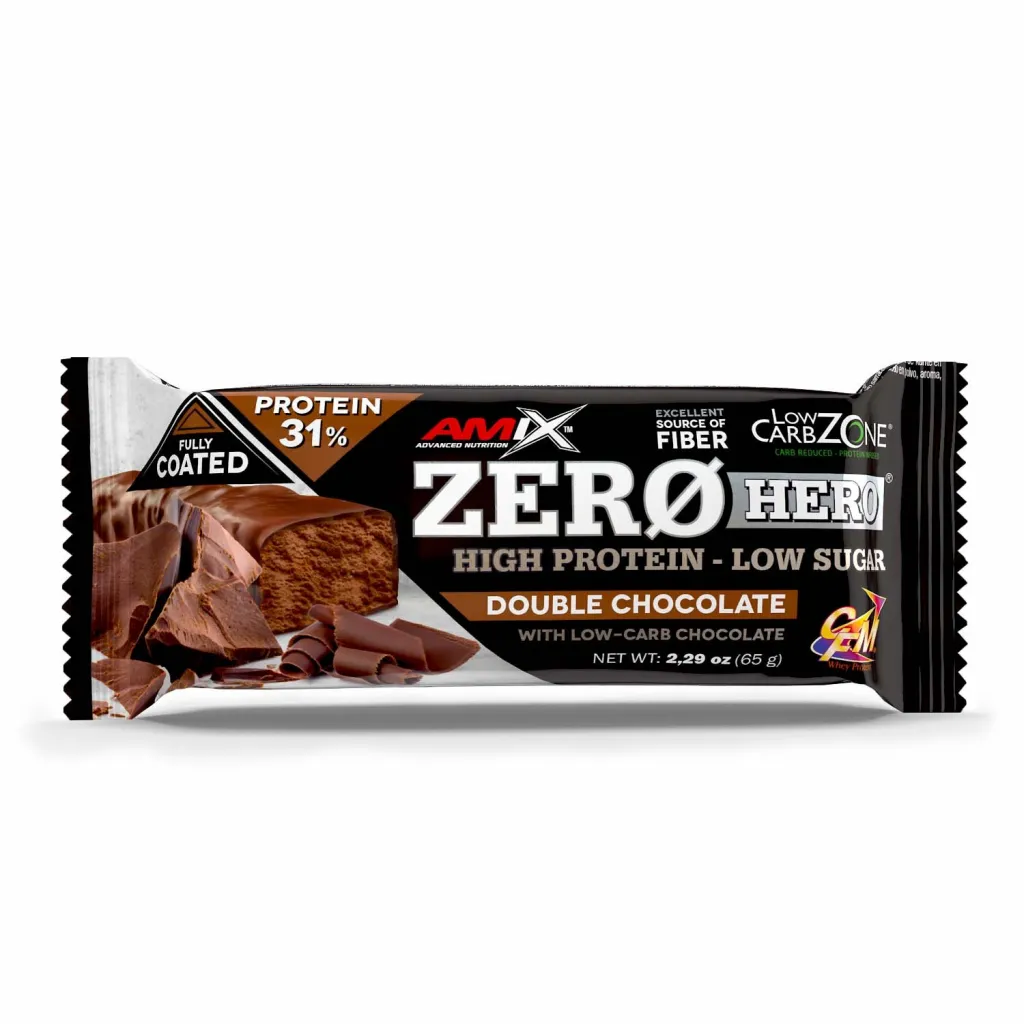 Amix Zero Hero 31% Protein Bar Double Chocolate Flavor - 65gm x 15pcs 2