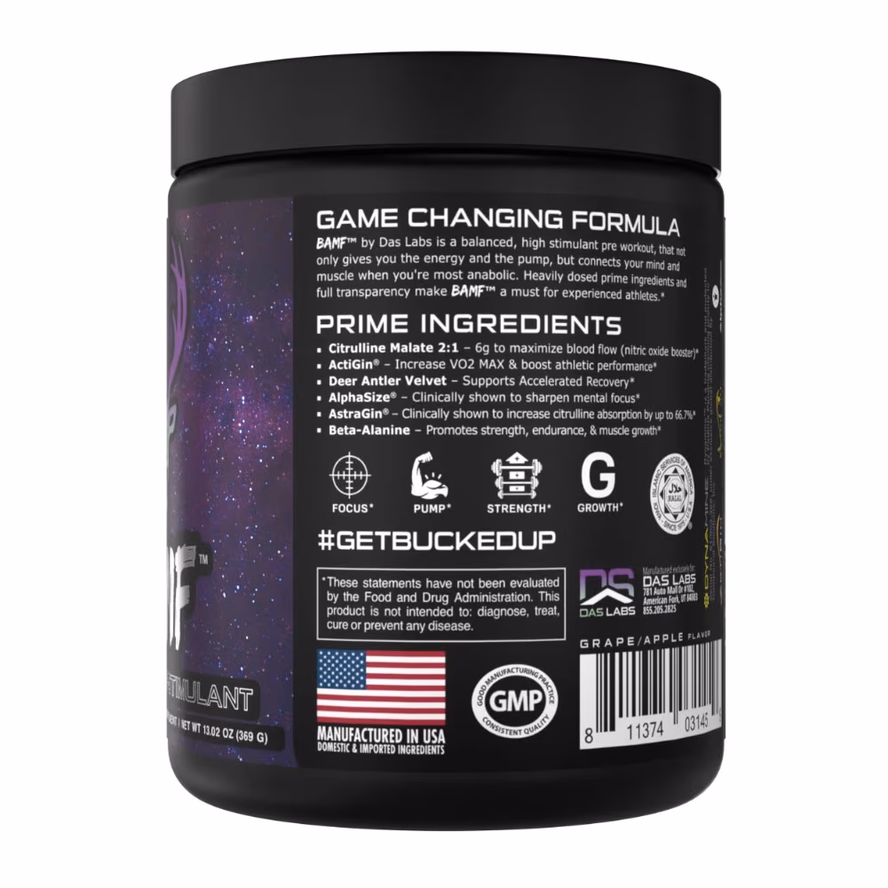 Bucked Up BAMF High Stim Pre-Workout Pump N Grind 361g 4