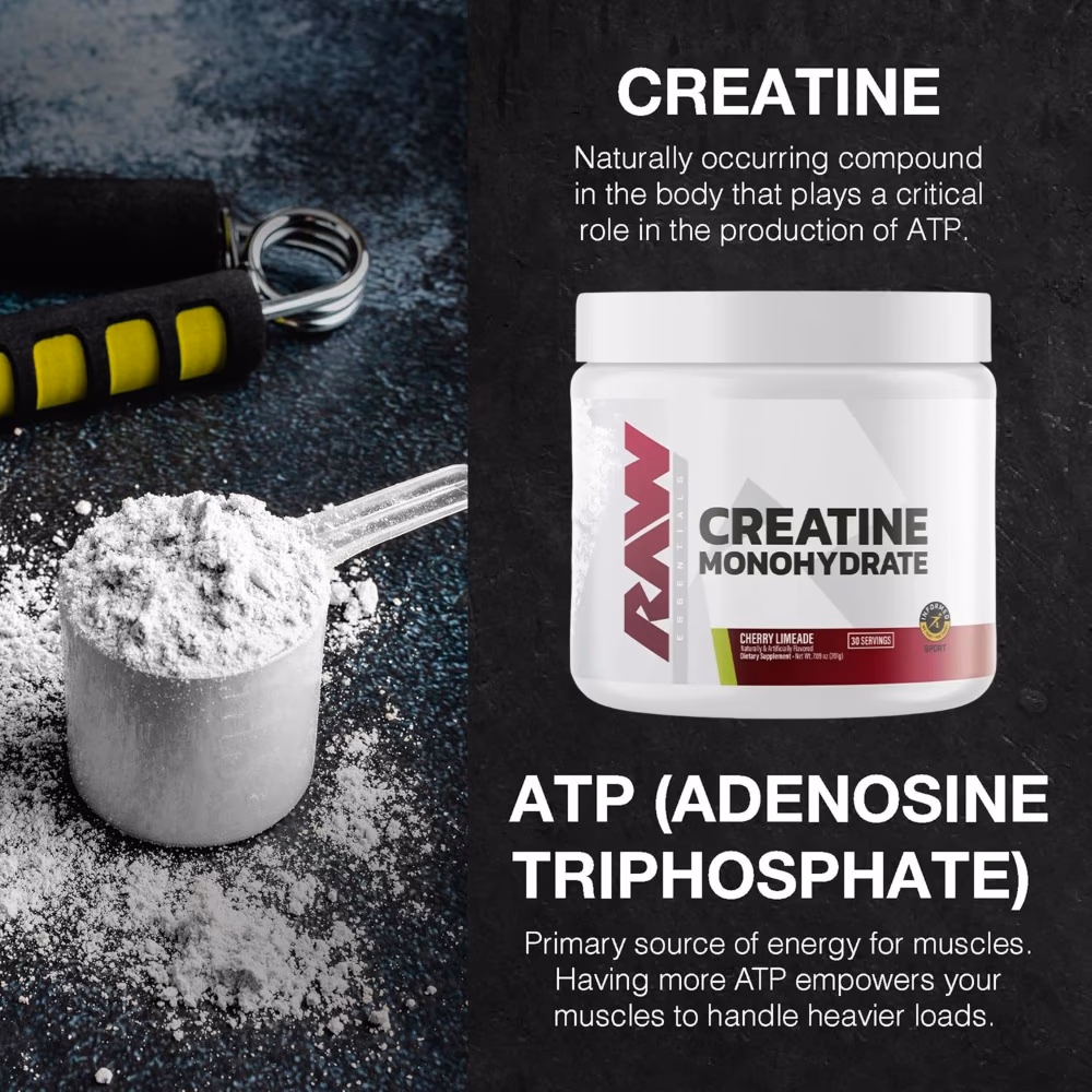 Raw Nutrition Creatine Monohydrate Powder – Cherry Lemonade Flavor, 30 Servings  2