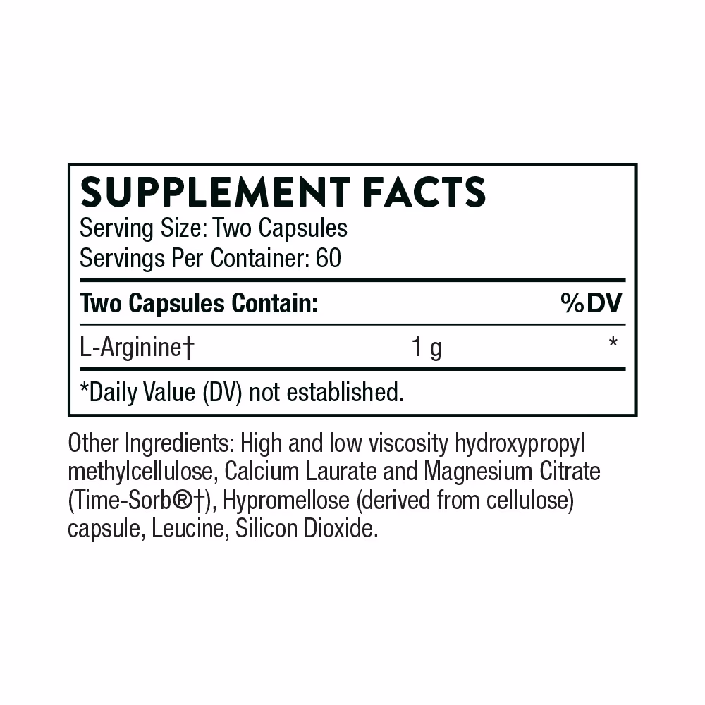 Thorne L-Arginine Sustained Release – 120 Capsules 4