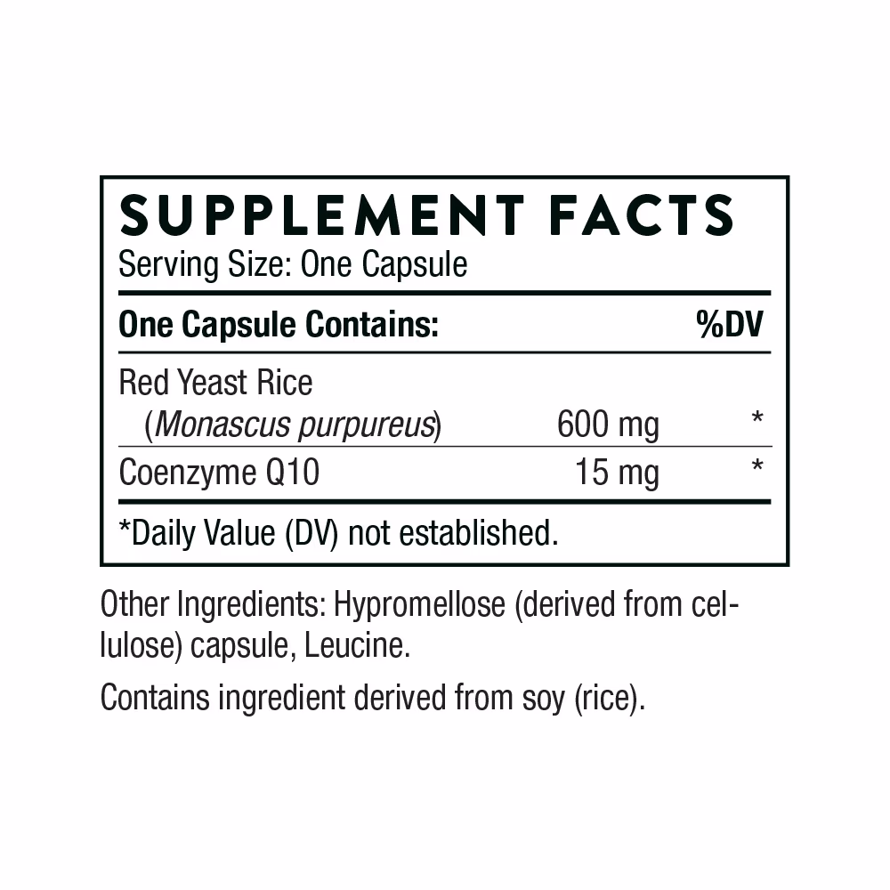 Thorne Red Yeast Rice CoQ10 – 120 Capsules 2