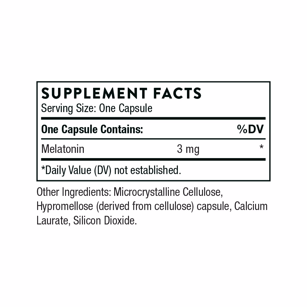 Thorne Melaton 3mg - 60 Capsules 2