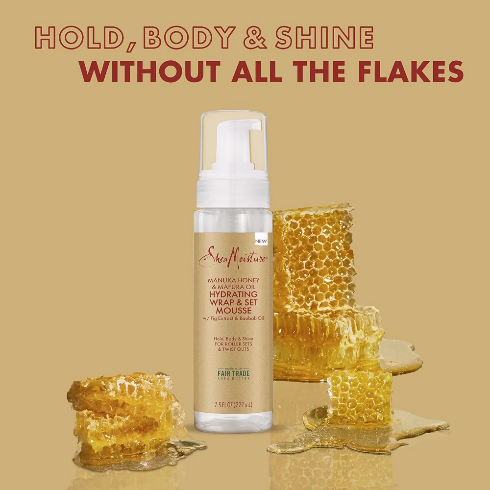Shea Moisture Manuka Honey and Mafura Oil Hydrate and Repair Wrap Set Mousse 222ml 4