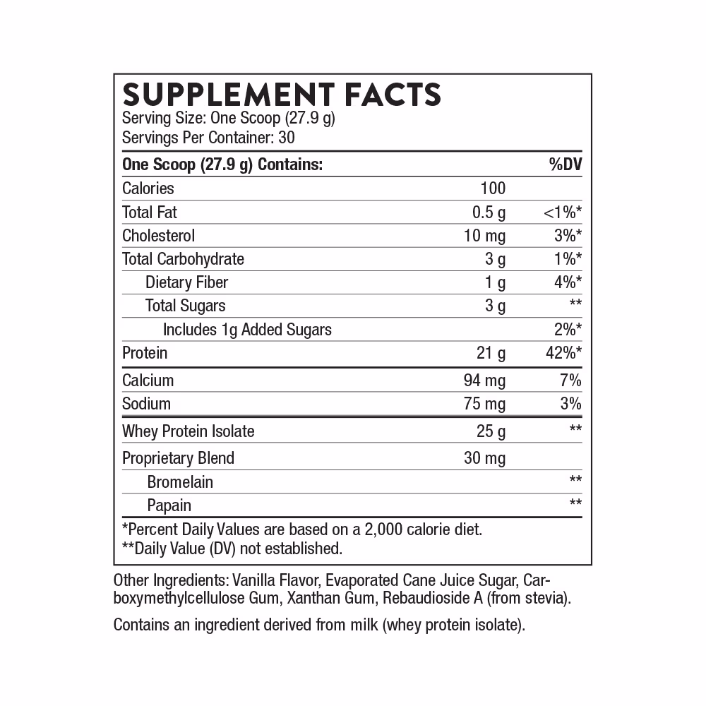Thorne Whey Protein Isolate Vanilla - 837g 2