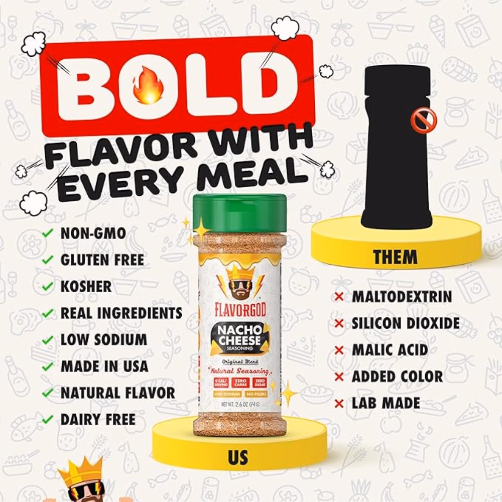 FlavorGod Spice Vegan Nacho Cheese 74g 3