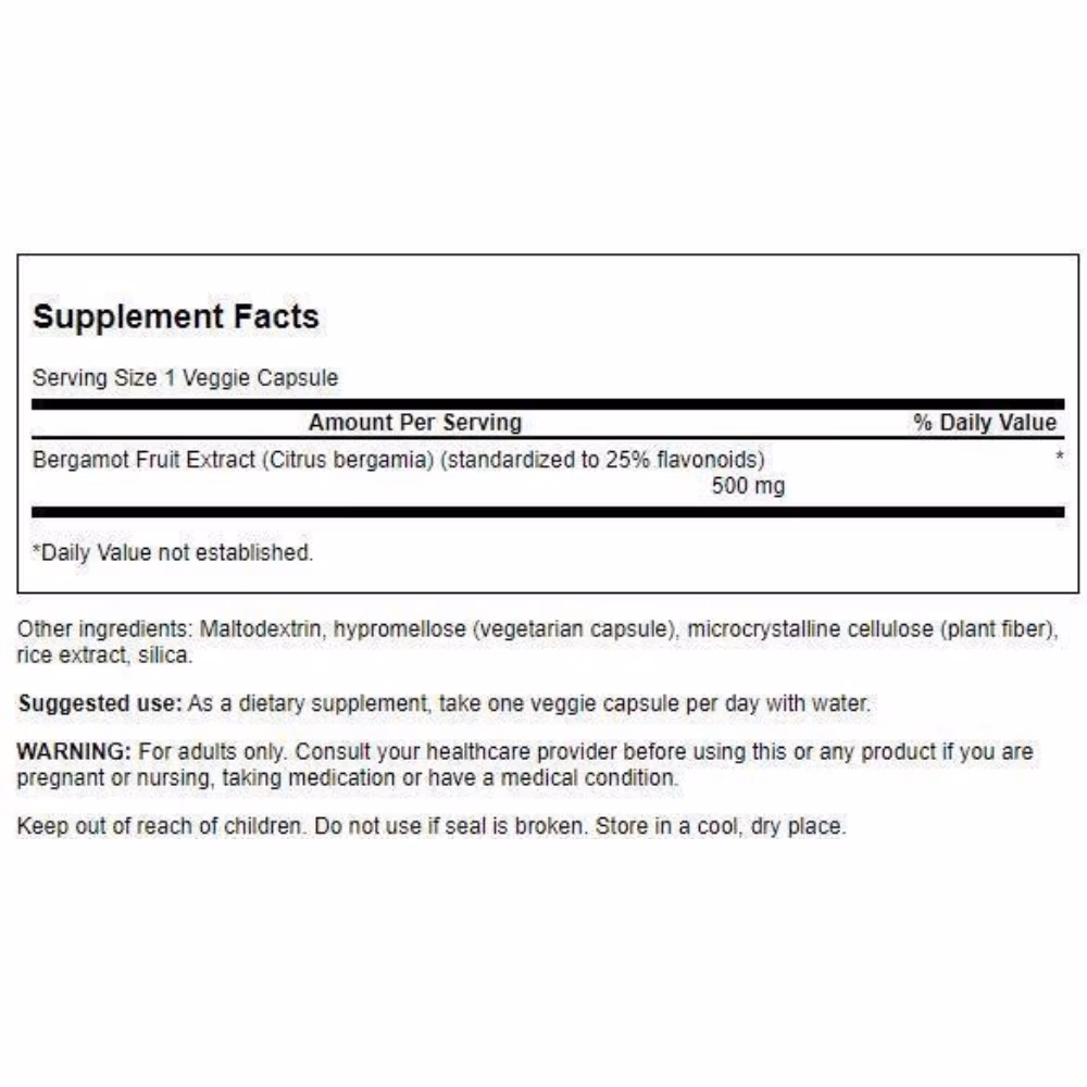 Swanson Bergamot Extract 30 Veg Capsules 2