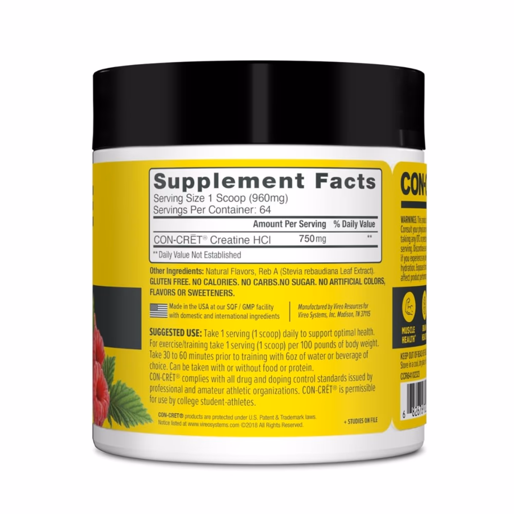 CON-CRET Creatine Raspberry - 60 Servings  4