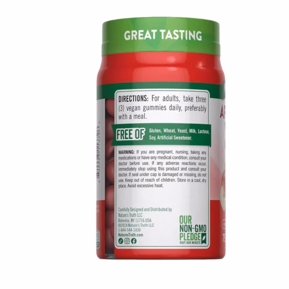 Nature's Truth Apple Cider Vinegar 600mg Apple Gummies 75s 3