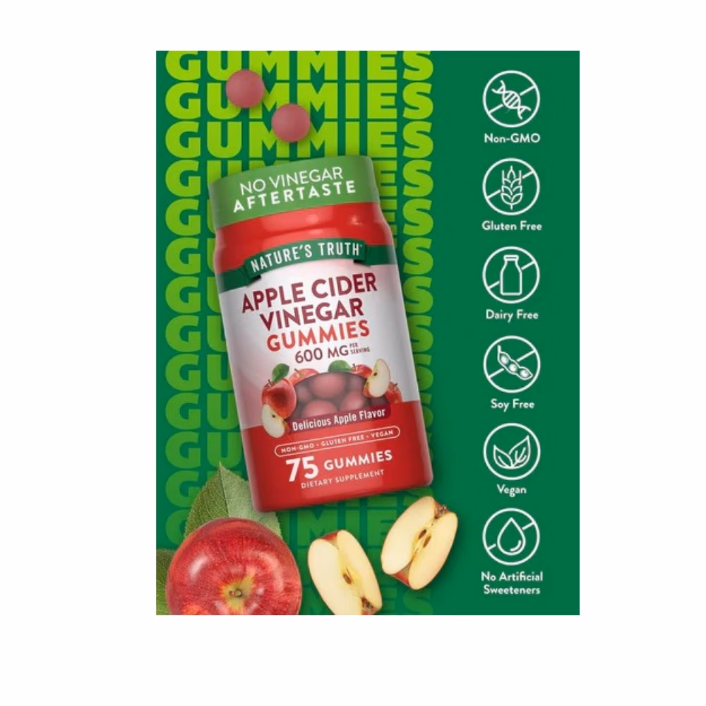 Nature's Truth Apple Cider Vinegar 600mg Apple Gummies 75s 2