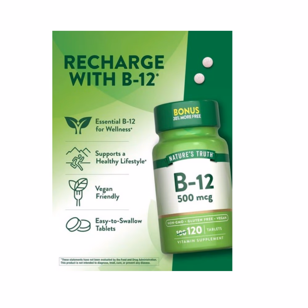 Nature's Truth B12 500mcg 120 Tabs 3