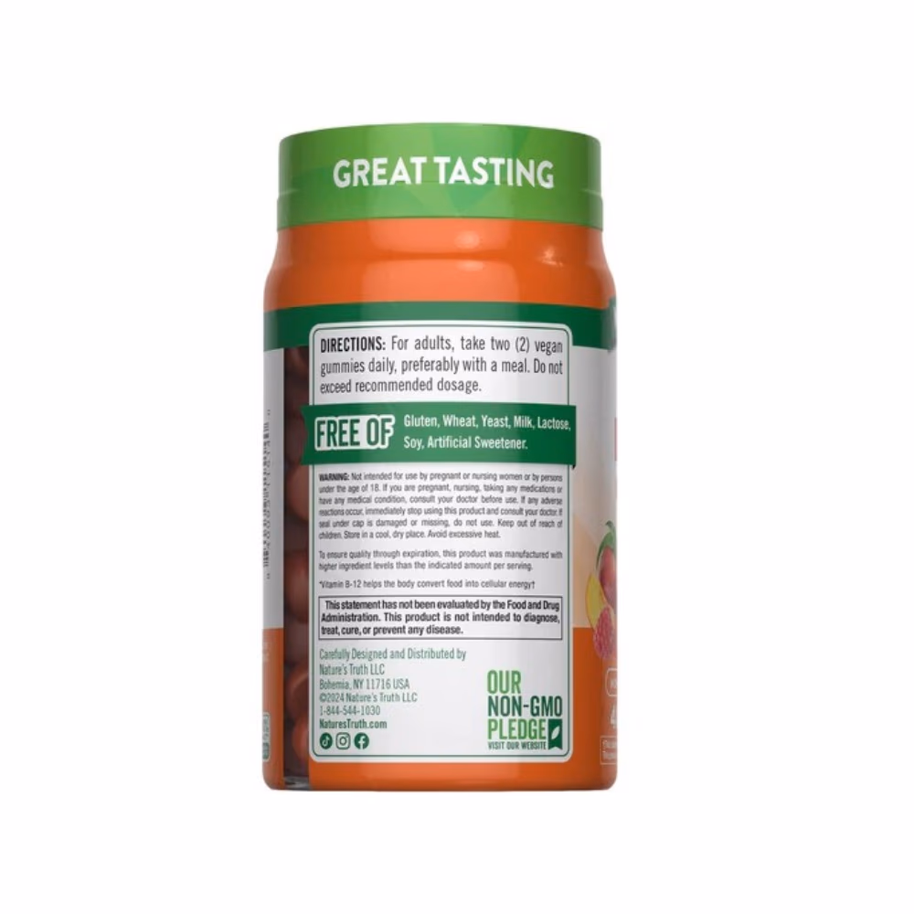 Nature's Truth B-12 Energy Peach Raspberry Gummies 48s 4