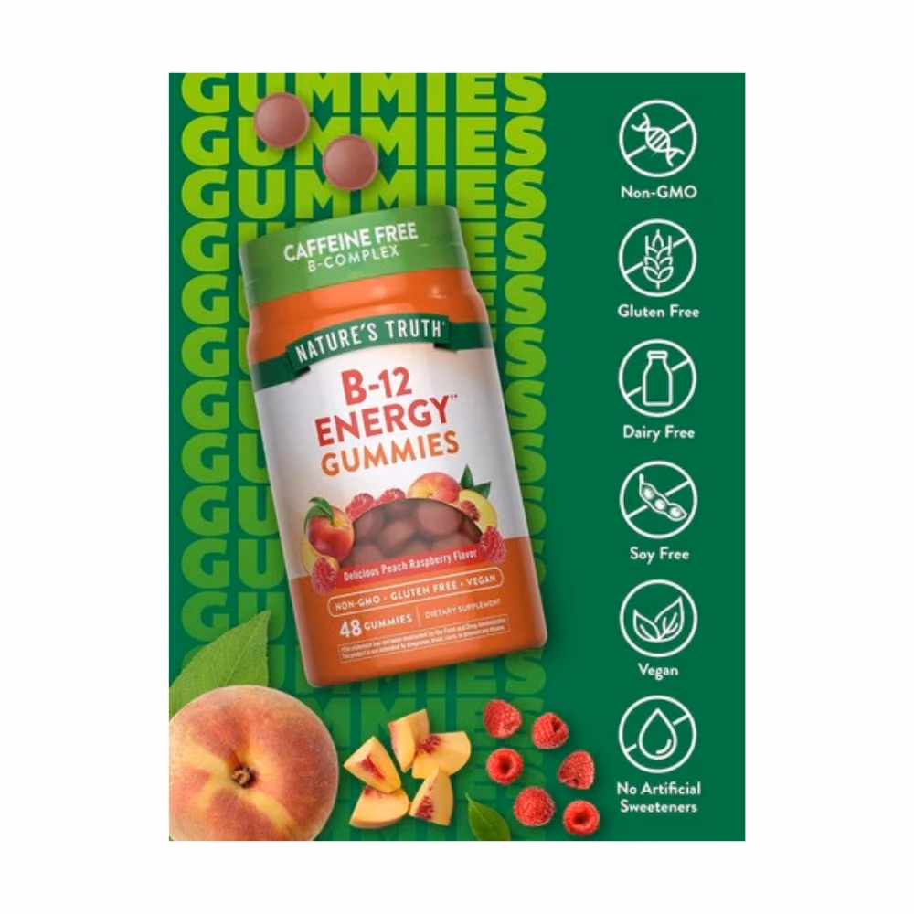 Nature's Truth B-12 Energy Peach Raspberry Gummies 48s 3