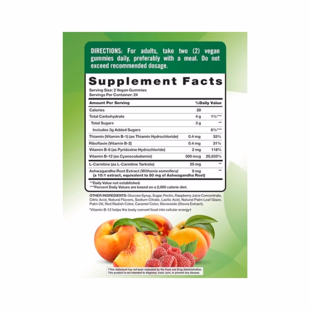 Nature's Truth B-12 Energy Peach Raspberry Gummies 48s 2