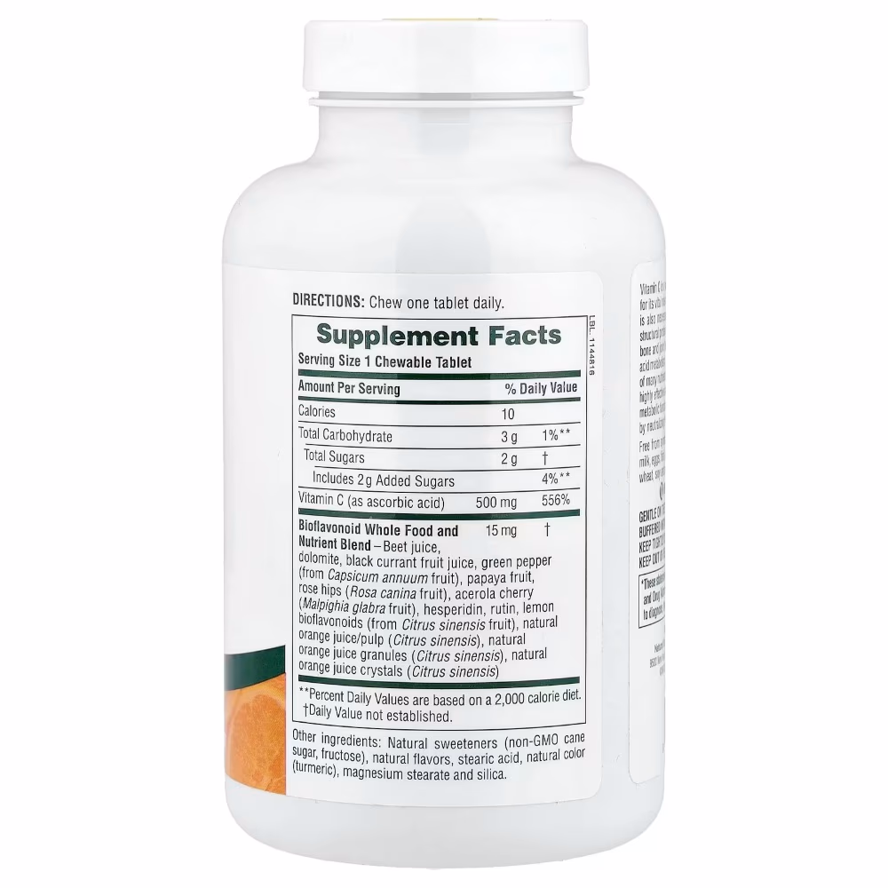Nature’s Plus Chewable Orange Juice Vitamin C 500 mg Tablets – 90 Count 2