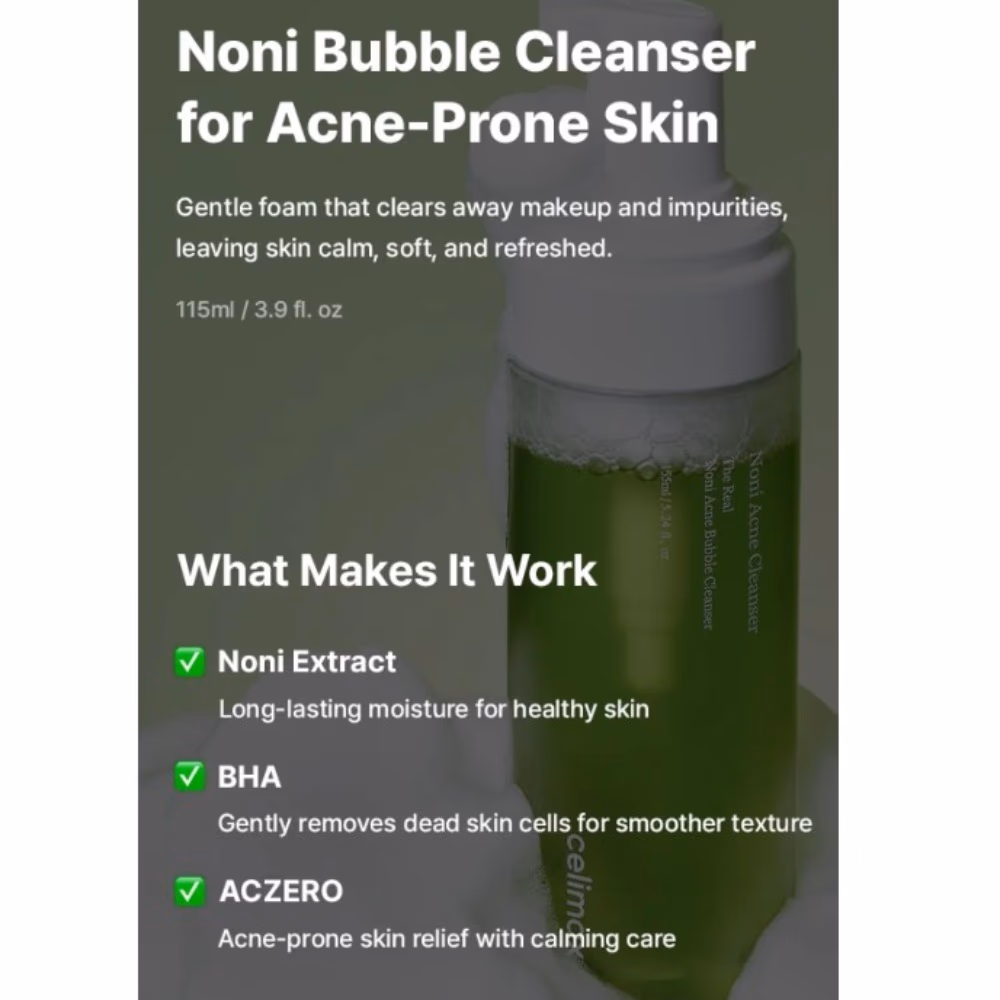 Celimax Noni Acne Bubble Cleanser 155ml 3