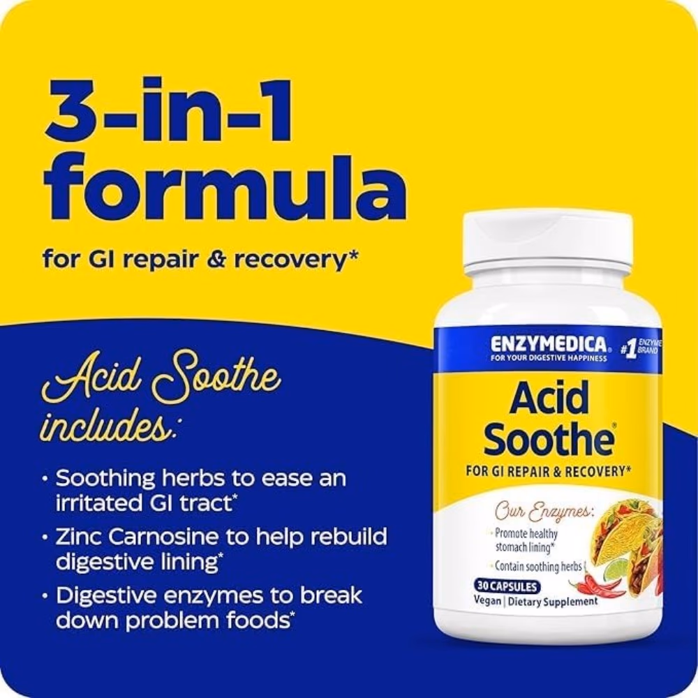 Enzymedica Acid Soothe 30 Capsules 2