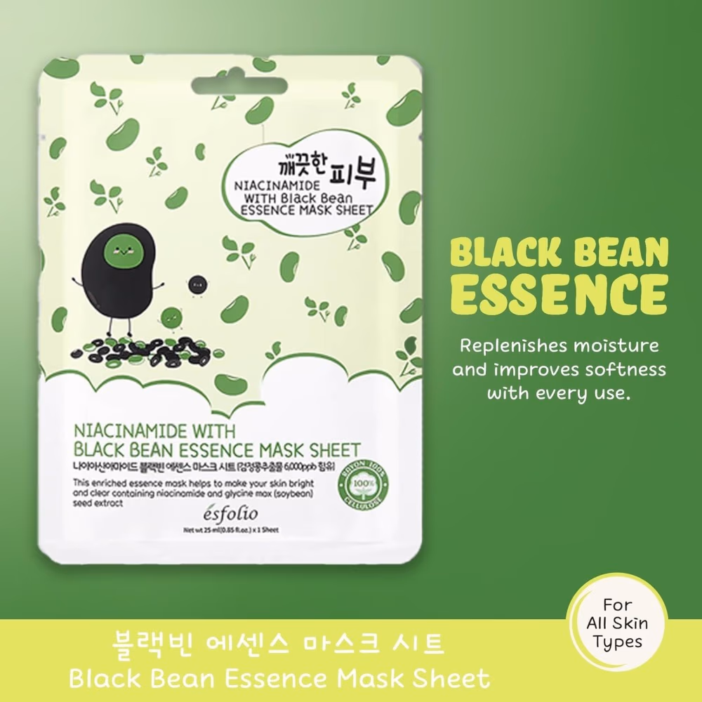 Esfolio Niacinamide Black Bean Essence Mask Sheet 2