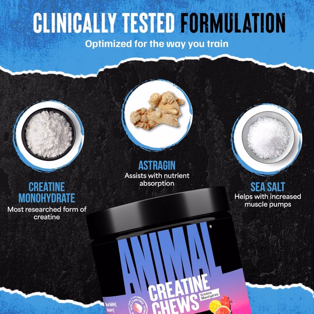 Universal Animal Creatine Fruit Punch Chews 120 Tabs 2