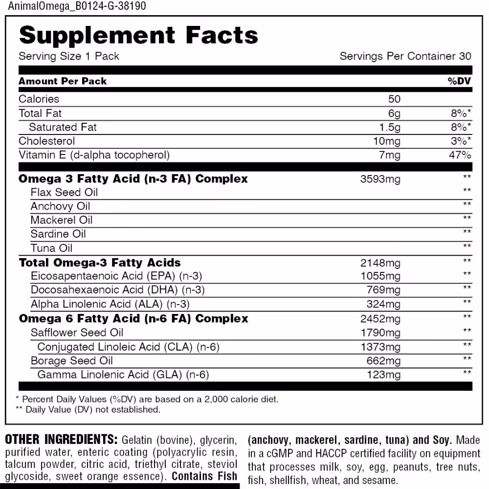 Universal Nutrition Animal Omega 30 Packs 2