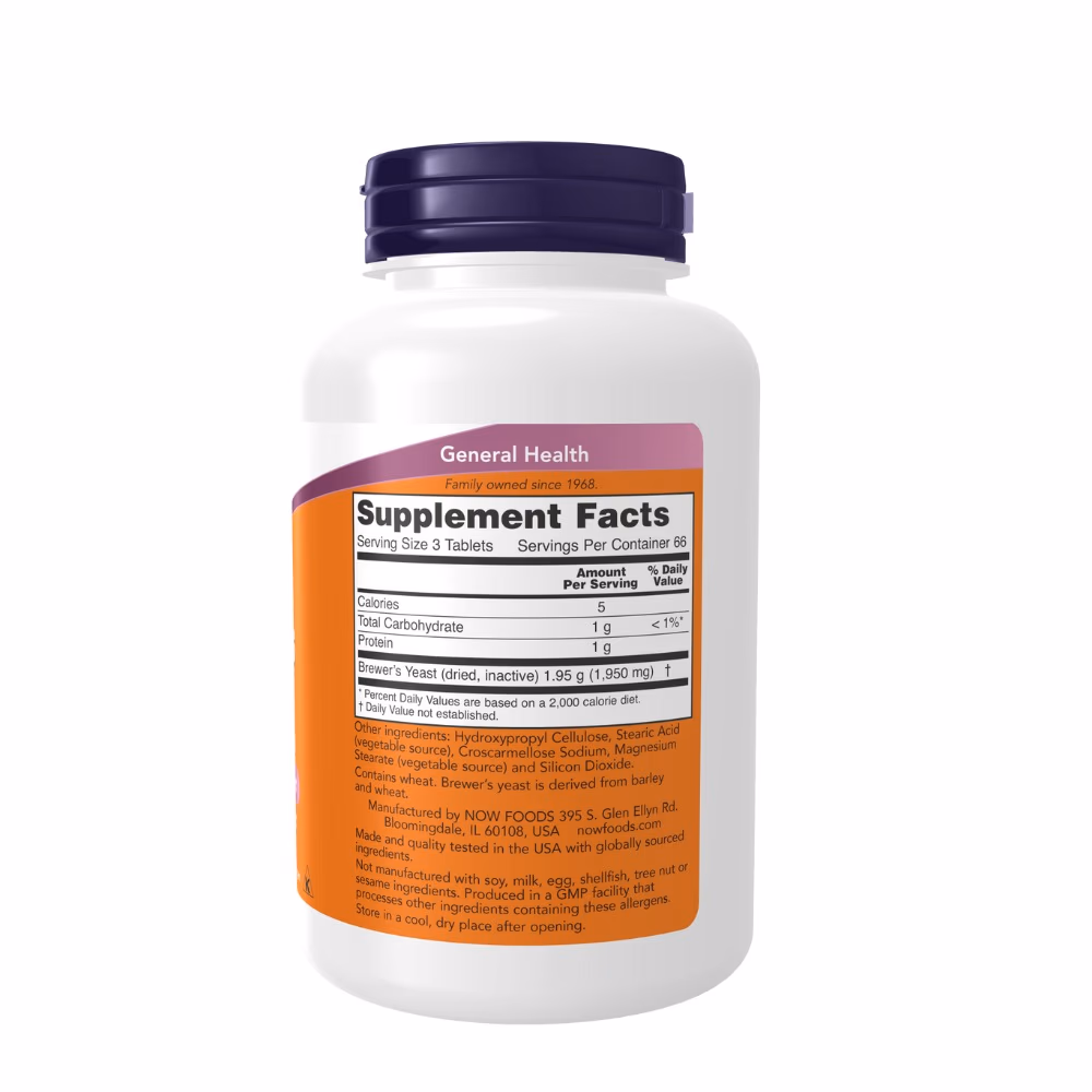 NOW Brewers Yeast 200 Tablets – 650 mg 3