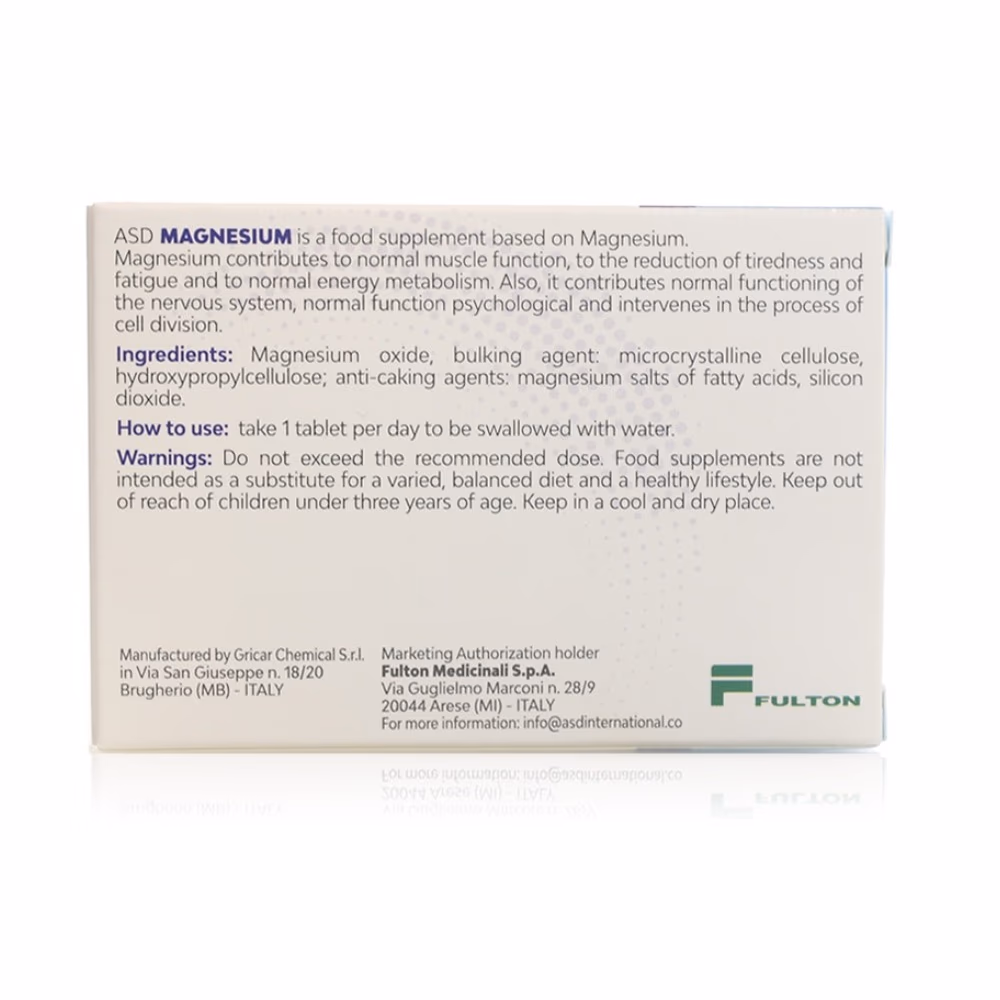 ASD Magnesium 400mg 20 Tablets 2