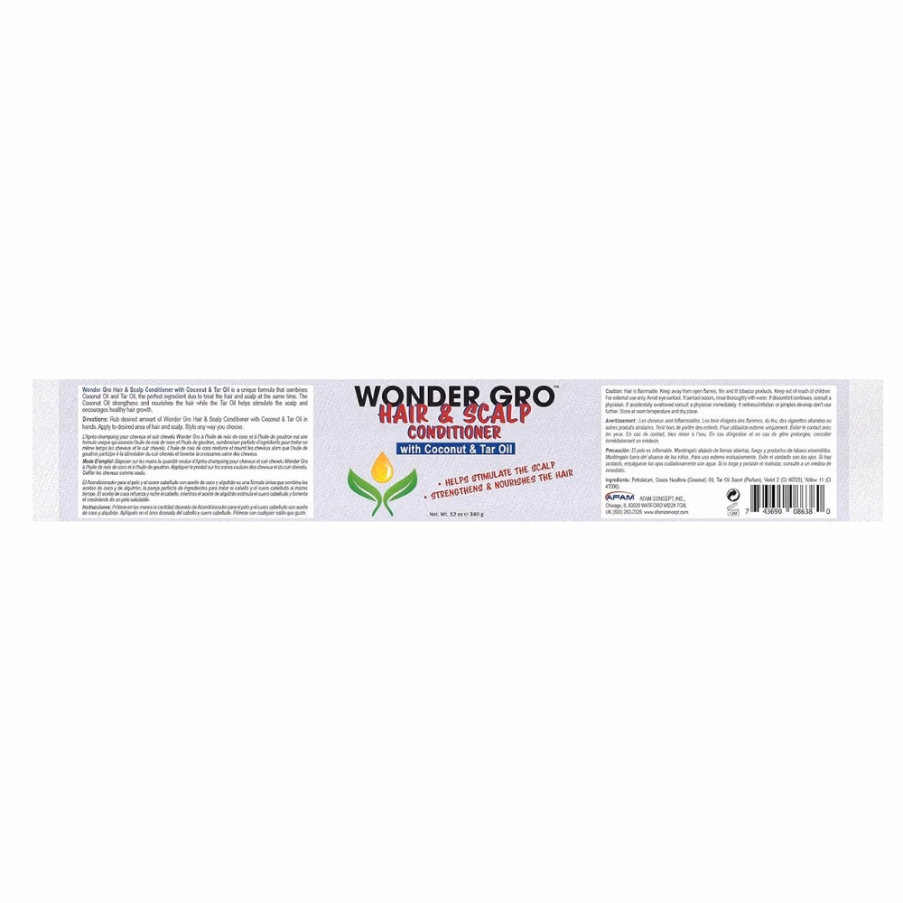 Wonder Gro Coc & Tar Oil Hair Scalp Conditioner 340g 2