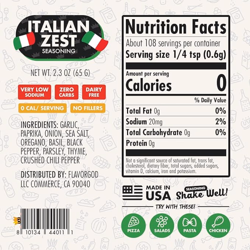 FlavorGod Spice Italian Zest 65g 2