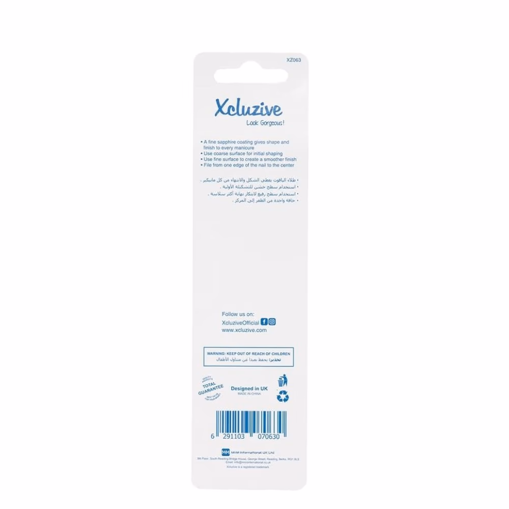 Xcluzive Sapphire Nail File with Plastic Handle 2